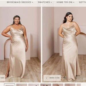 Revelry Skye Satin Gown Maxi Dress Size 10 Gold Champagne
